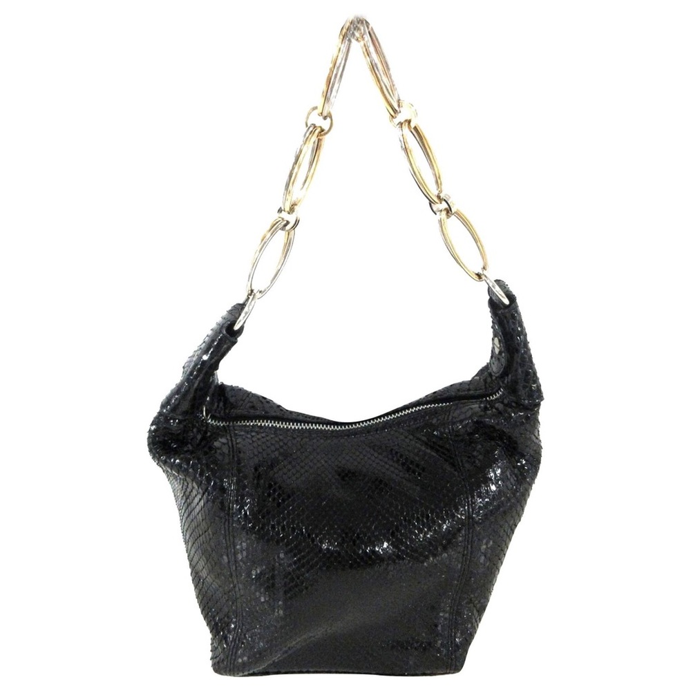 Valentino Black Python Leather Shoulder Bag